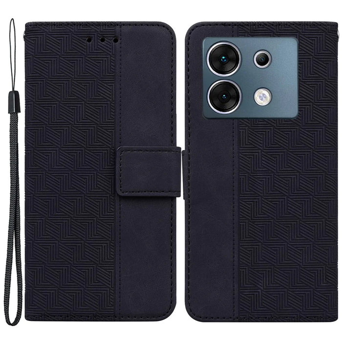 For Infinix Zero 30 5G Wallet Cover Imprinted Anti-Scratch PU Leather Flip Phone Case - Black - 1