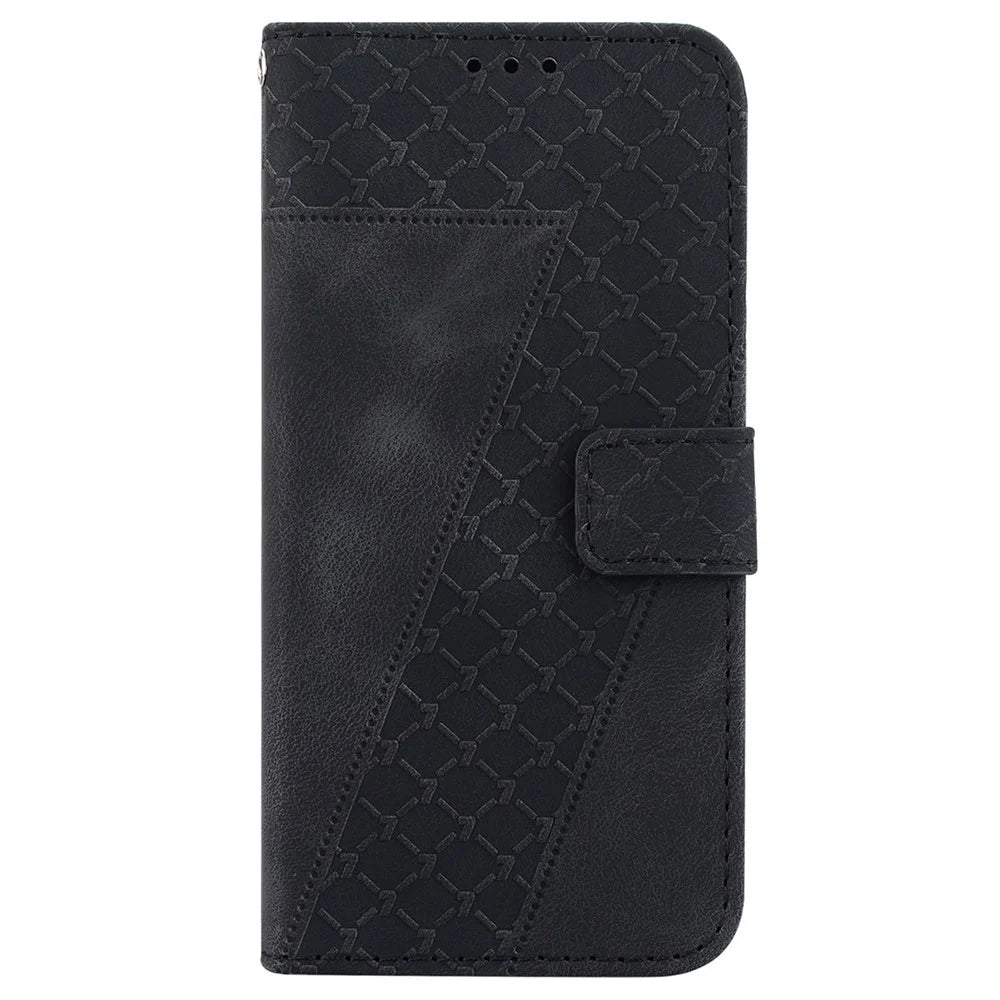 For Infinix Zero 30 5G Case PU Leather 7-Shape Imprinted Cell Phone Stand Cover - Black - 7