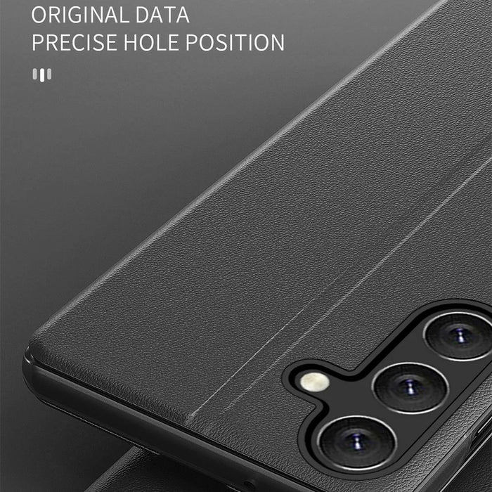 For Samsung Galaxy A25 5G (Global) (161mm) Case View Window PU Leather Stand Cover - Black - 4