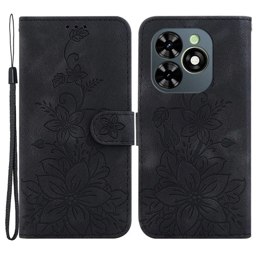 For TECNO Spark Go 2024 4G / Spark 20 / Spark 20C / Pop 8 Case Wallet Cell Phone Stand Cover - Black - 1