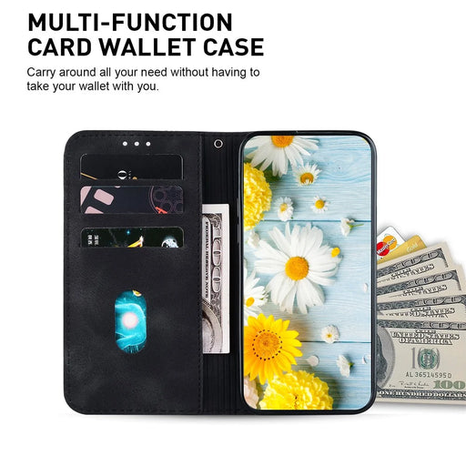For Infinix Smart 8 4G / Smart 8 HD 4G / Hot 40i PU Leather Phone Case Imprinted Flower Wallet Cover - Black - 2