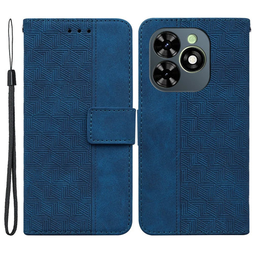 For TECNO Spark Go 2024 4G / Spark 20 / Spark 20C / Pop 8 Cell Phone Case Anti-Drop Leather Wallet Cover - Blue - 1