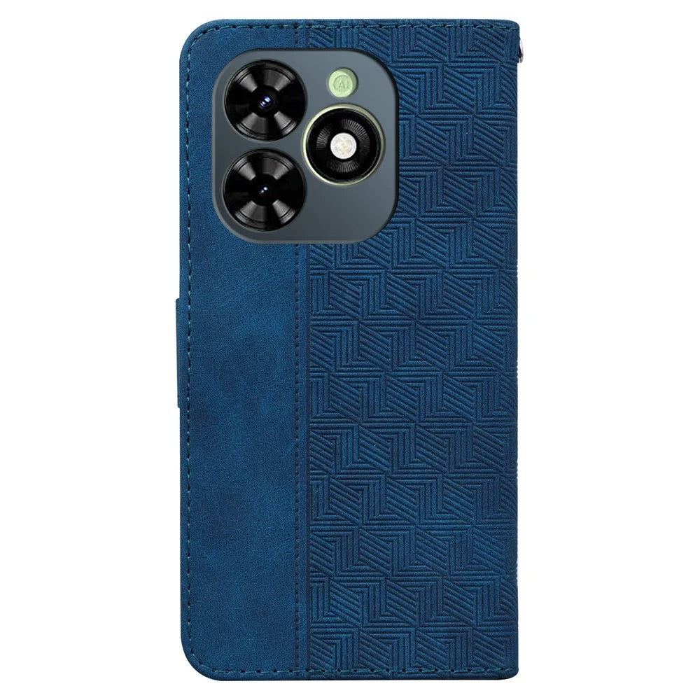 For TECNO Spark Go 2024 4G / Spark 20 / Spark 20C / Pop 8 Cell Phone Case Anti-Drop Leather Wallet Cover - Blue - 7