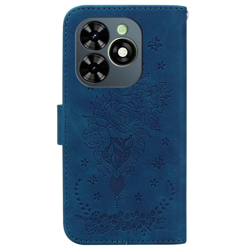 For TECNO Spark Go 2024 4G / Spark 20 / Spark 20C / Pop 8 Case PU Leather Wallet Stand Phone Cover - Blue - 7