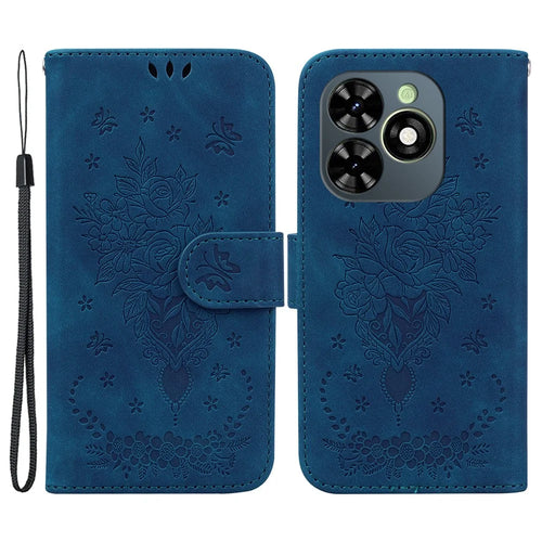 For Infinix Smart 8 4G / Smart 8 HD 4G / Hot 40i Cell Phone Case PU Leather Wallet Stand Cover - Blue - 1