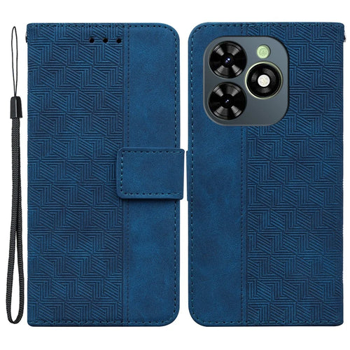 For Infinix Smart 8 4G / Smart 8 HD 4G / Hot 40i Cell Phone Case Leather Wallet Shockproof Cover - Blue - 1