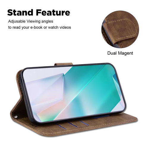 For Infinix Smart 8 4G / Smart 8 HD 4G / Hot 40i Leather Case Cute Tiger Imprint Phone Cover - Brown - 2
