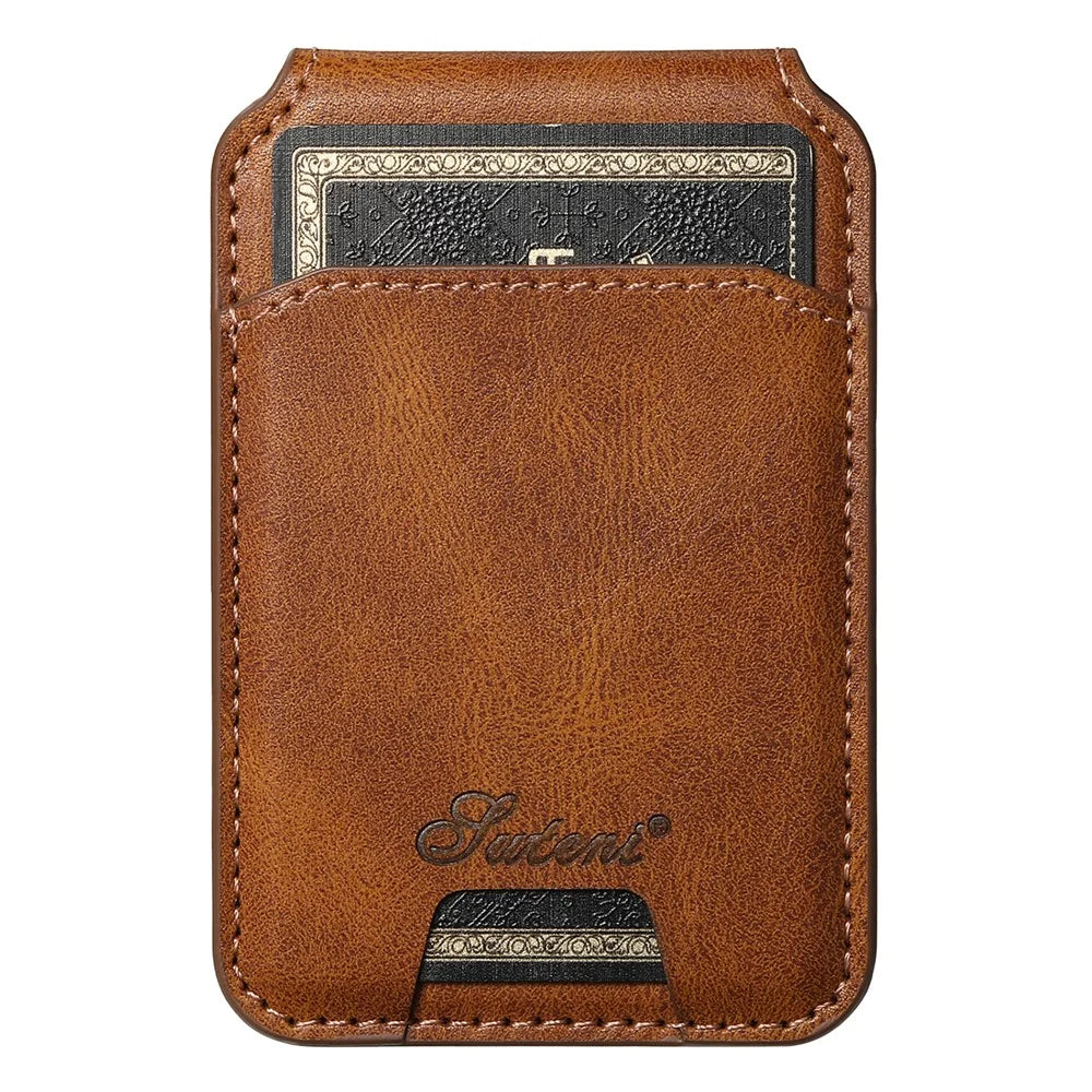 SUTENI H15 For Samsung Galaxy S24 Ultra Magnetic Case Detachable Card Holder Phone Cover - Brown - 6