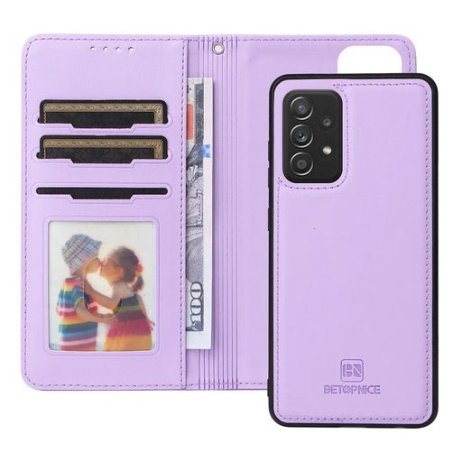 For Samsung Galaxy A52 4G / 5G / A52s 5G Magnetic Case BETOPNICE Detachable PU Leather Phone Cover with Strap - Purple - 2