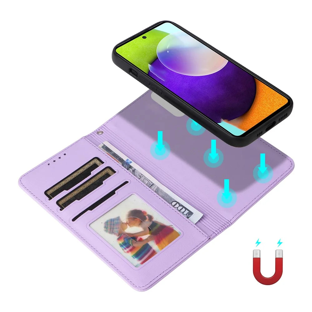 For Samsung Galaxy A52 4G / 5G / A52s 5G Magnetic Case BETOPNICE Detachable PU Leather Phone Cover with Strap - Purple - 3