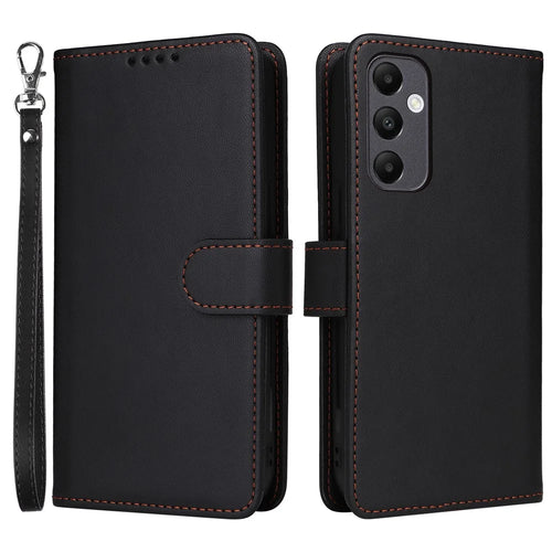 For Samsung Galaxy A05s 4G Magnetic Case BETOPNICE Detachable PU Leather Phone Cover with Strap - Black - 1