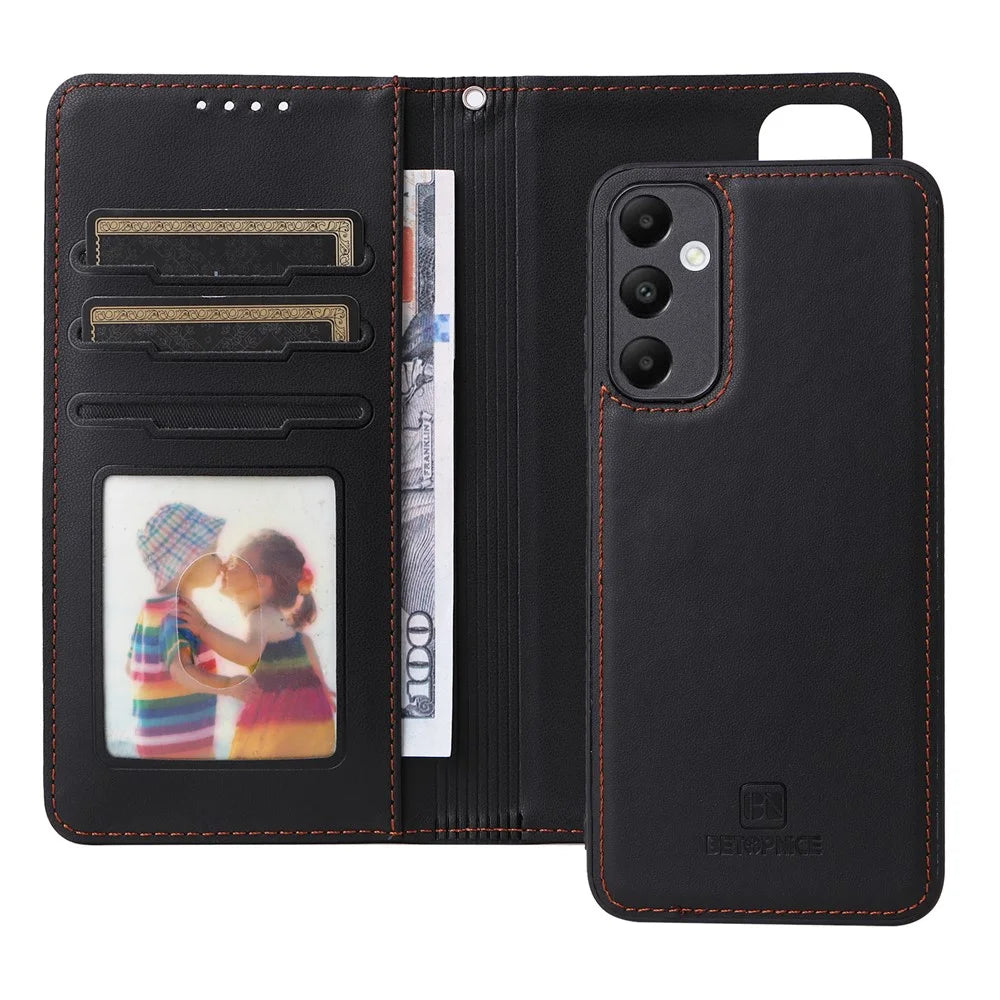 For Samsung Galaxy A05s 4G Magnetic Case BETOPNICE Detachable PU Leather Phone Cover with Strap - Black - 2