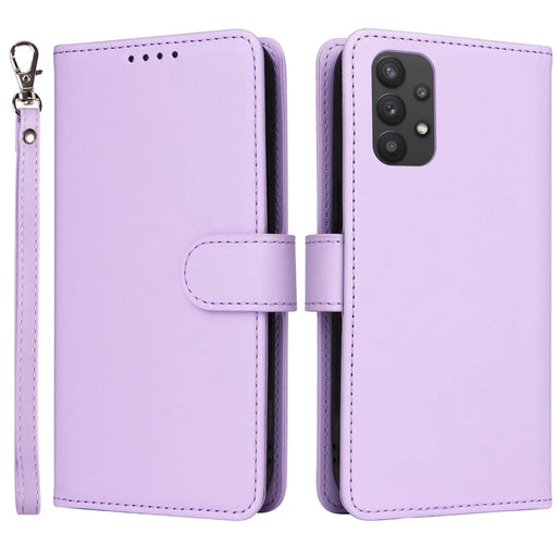 For Samsung Galaxy A32 5G / M32 5G Magnetic Case BETOPNICE Detachable PU Leather Phone Cover with Strap - Purple - 1