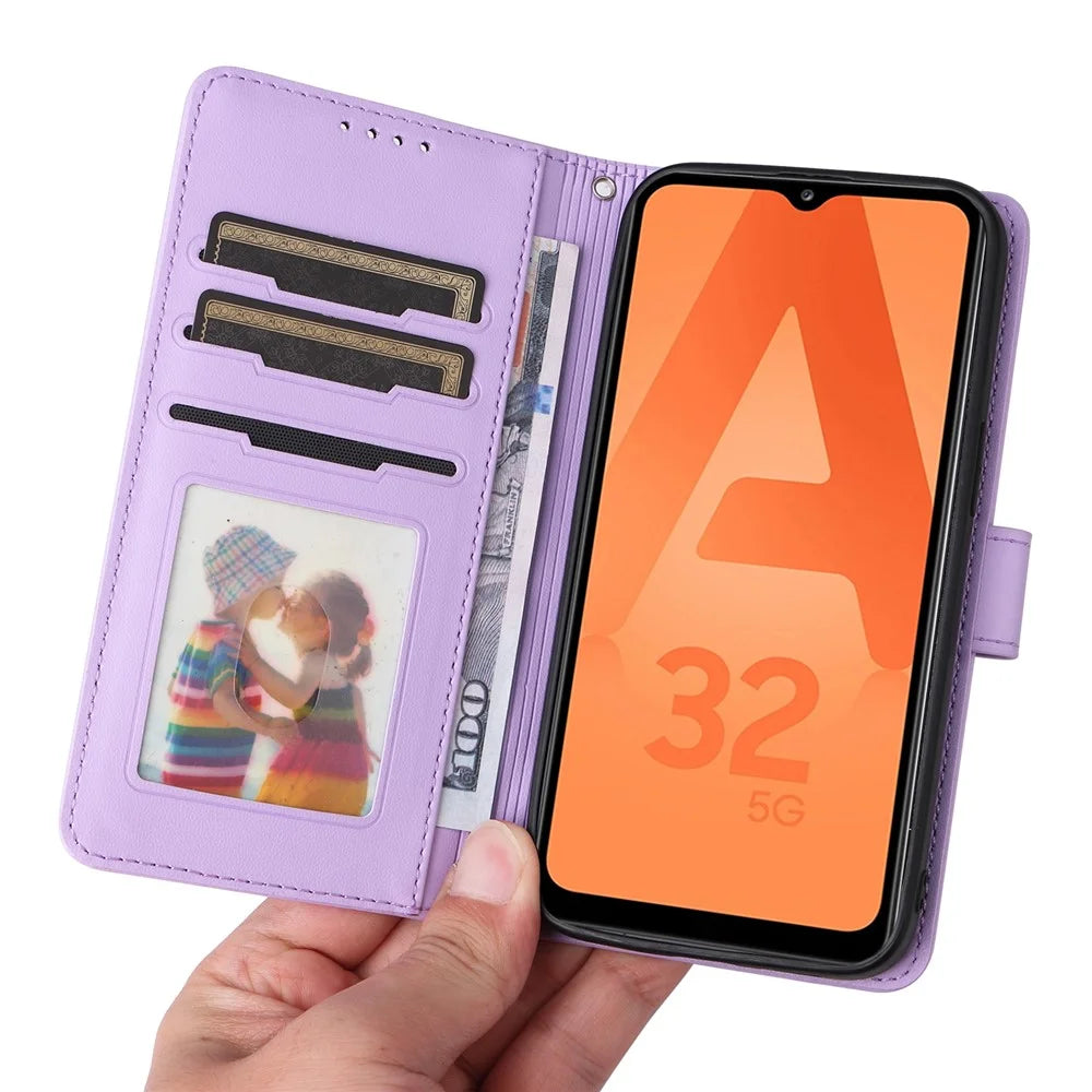 For Samsung Galaxy A32 5G / M32 5G Magnetic Case BETOPNICE Detachable PU Leather Phone Cover with Strap - Purple - 3