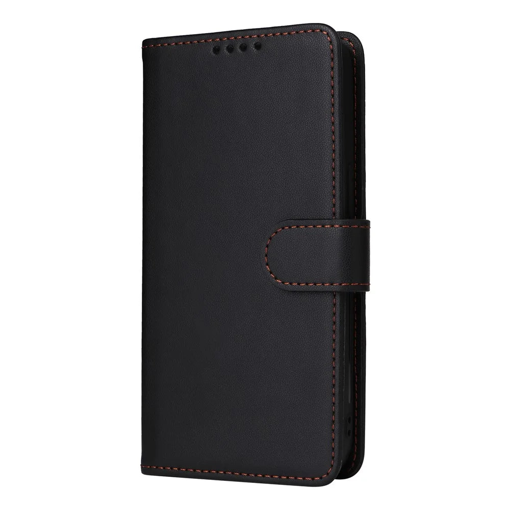 For Samsung Galaxy A22 4G (EU) / M22 / F22 / M32 (Global) 4G Magnetic Case BETOPNICE Detachable PU Leather Phone Cover with Strap - Black - 7