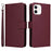 For iPhone 12 mini Magnetic Case BETOPNICE Detachable PU Leather Phone Cover with Strap - Wine Red - 1