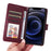For iPhone 12 mini Magnetic Case BETOPNICE Detachable PU Leather Phone Cover with Strap - Wine Red - 3