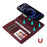 For iPhone 12 mini Magnetic Case BETOPNICE Detachable PU Leather Phone Cover with Strap - Wine Red - 4