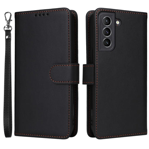 BETOPNICE 005 For Samsung Galaxy S21 4G / S21 5G Cell Phone Case Anti-shock Detachable PU Leather Shell - Black - 1