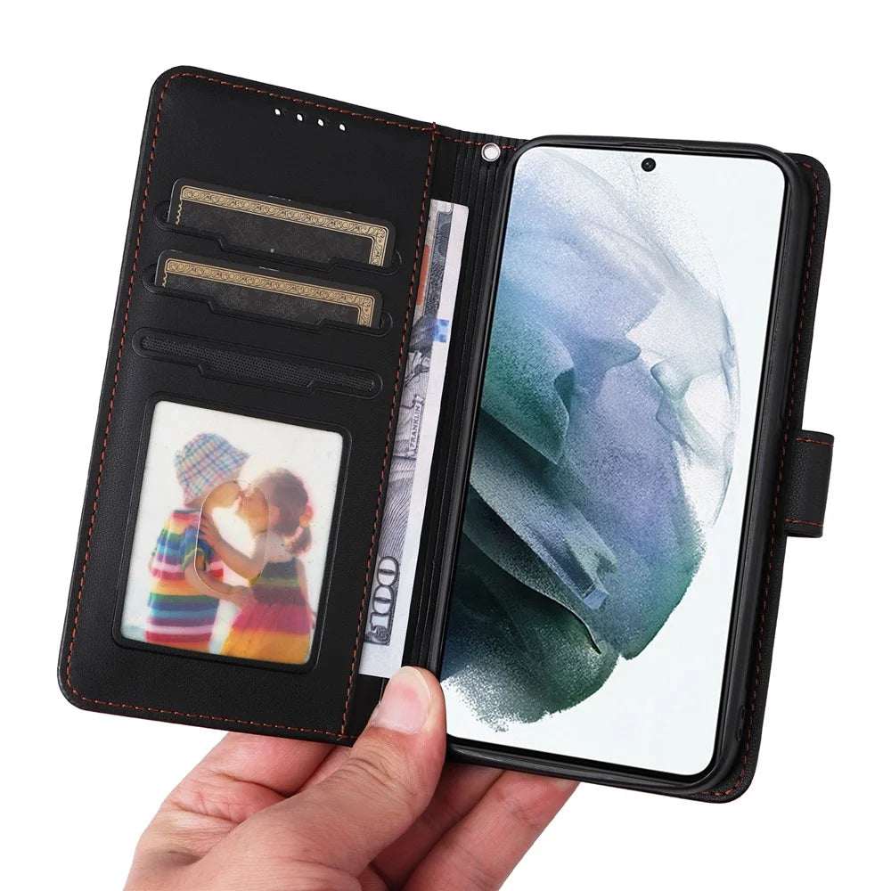 BETOPNICE 005 For Samsung Galaxy S21 4G / S21 5G Cell Phone Case Anti-shock Detachable PU Leather Shell - Black - 3