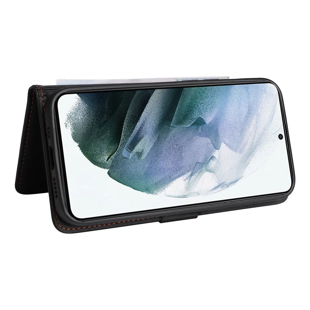 BETOPNICE 005 For Samsung Galaxy S21 4G / S21 5G Cell Phone Case Anti-shock Detachable PU Leather Shell - Black - 5