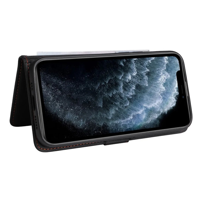 For iPhone 11 Pro Magnetic Case BETOPNICE Detachable PU Leather Phone Cover with Strap - Black - 5