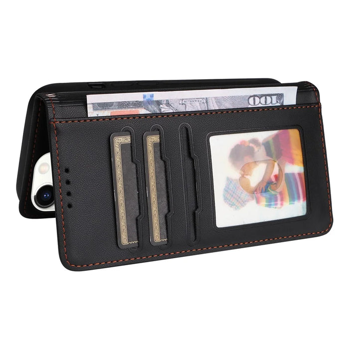 For iPhone 11 Pro Magnetic Case BETOPNICE Detachable PU Leather Phone Cover with Strap - Black - 6