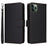 For iPhone 11 Pro Max Magnetic Case BETOPNICE Detachable PU Leather Phone Cover with Strap - Black - 1
