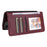 For iPhone 11 Magnetic Case BETOPNICE Detachable PU Leather Phone Cover with Strap - Wine Red - 6