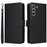 For Samsung Galaxy S21 FE 5G Magnetic Case BETOPNICE Detachable PU Leather Phone Cover with Strap - Black - 1