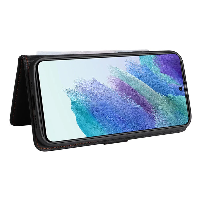 For Samsung Galaxy S21 FE 5G Magnetic Case BETOPNICE Detachable PU Leather Phone Cover with Strap - Black - 5