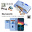 For Samsung Galaxy S22+ 5G Cell Phone Case Zipper Pocket Anti-fall Leather Wallet Cover - Blue - 4