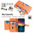 For Samsung Galaxy A22 4G (EU Version) Cell Phone Case Anti-shock PU Leather Wallet Cover with 2 Straps - Orange - 4