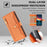 For Samsung Galaxy A22 4G (EU Version) Cell Phone Case Anti-shock PU Leather Wallet Cover with 2 Straps - Orange - 6