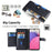 For Samsung Galaxy A33 5G Case Zipper Pocket Stand Phone Cover with Shoulder Strap - Black - 2