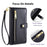 Wallet Case for Samsung Galaxy A34 5G Shell Scratch-proof Leather Phone Cover - Black - 6