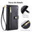 For Samsung Galaxy A53 5G Case PU Leather+TPU Smart Phone Cover with Crossbody Shoulder Strap - Black - 6