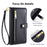 For Samsung Galaxy A12 Magnetic Case Shock Absorbing PU Leather Phone Cover - Black - 6