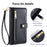 For iPhone XS 5.8 inch / X Case Magnetic Zipper Pocket Cover with Crossbody Shoulder Strap - Black - 6