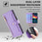 For iPhone 13 Pro 6.1 inch Cell Phone Case Zipper Pocket Wallet Anti-fall Leather Cover with 2 Straps - Purple - 6