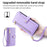 For iPhone 13 Pro 6.1 inch Cell Phone Case Zipper Pocket Wallet Anti-fall Leather Cover with 2 Straps - Purple - 7
