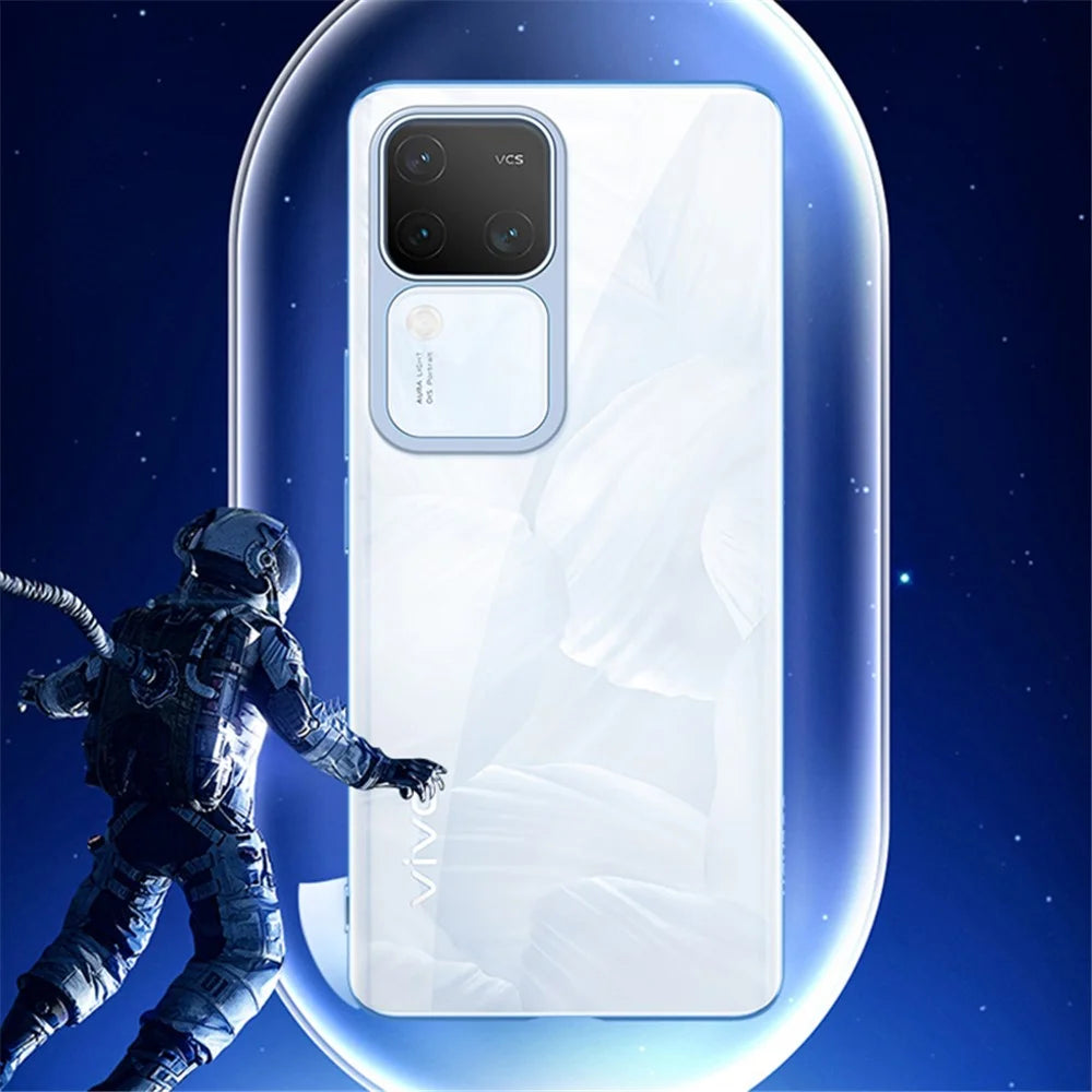 SULADA For vivo S18 5G Clear Case Ultra-Thin Electroplating TPU Phone Cover - Blue - 2