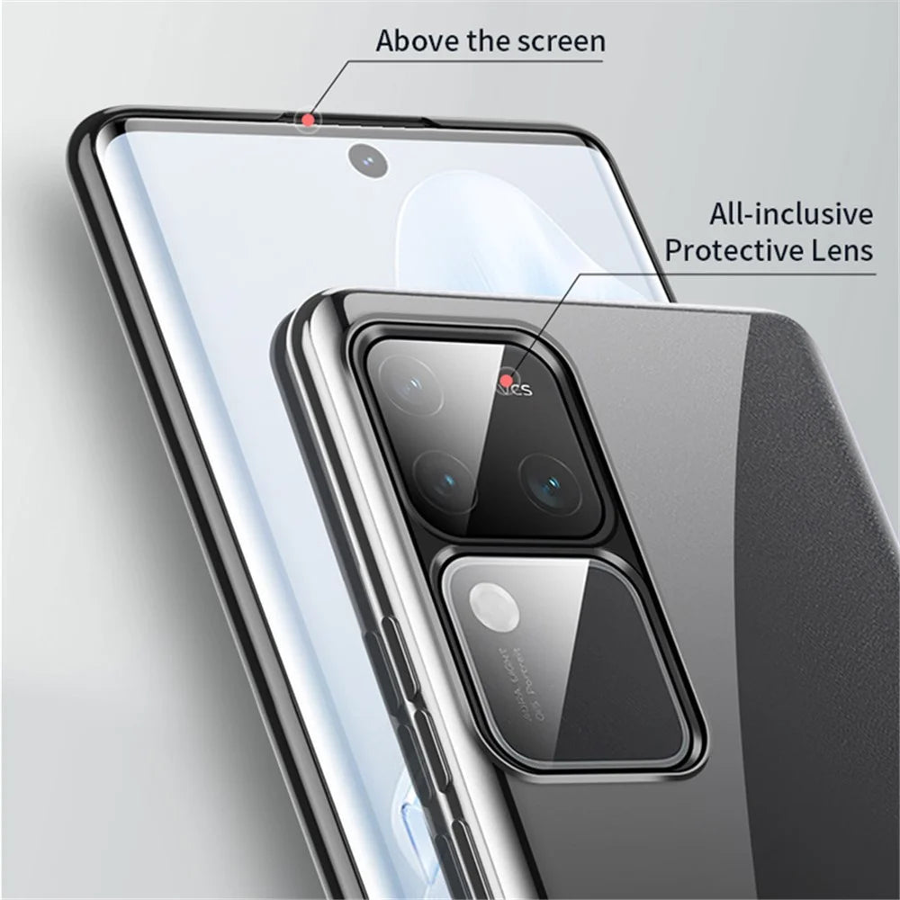 SULADA For vivo S18 5G Clear Case Ultra-Thin Electroplating TPU Phone Cover - Blue - 5