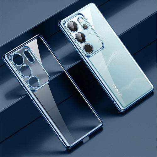 SULADA For vivo S17 5G TPU Case Electroplating Transparent Phone Cover - Blue - 1