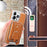 RMBMAX For iPhone 14 Pro Case TPU+Leather Magnetic Card Holder Phone Cover - Orange - 4