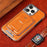 RMBMAX For iPhone 13 Pro 6.1 inch Leather Case Anti-drop Magnetic Card Slot Phone Cover - Orange - 2