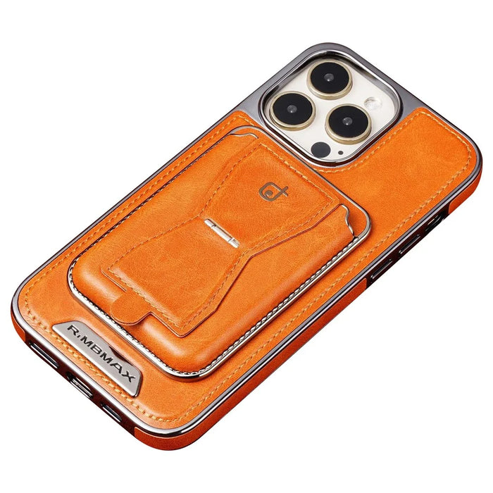 RMBMAX For iPhone 14 Pro Max Kickstand Case Detachable Card Slot Phone Protector - Orange - 1