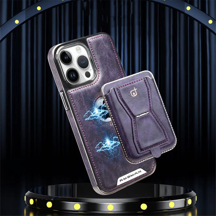 RMBMAX For iPhone 14 Pro Max Kickstand Case Detachable Card Slot Phone Protector - Orange - 7