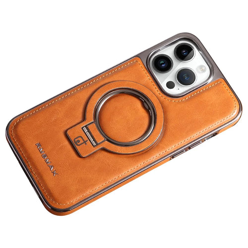 RMBMAX For iPhone 13 Pro 6.1 inch Slim Case Kickstand Phone Cover Compatible with MagSafe - Brown - 1