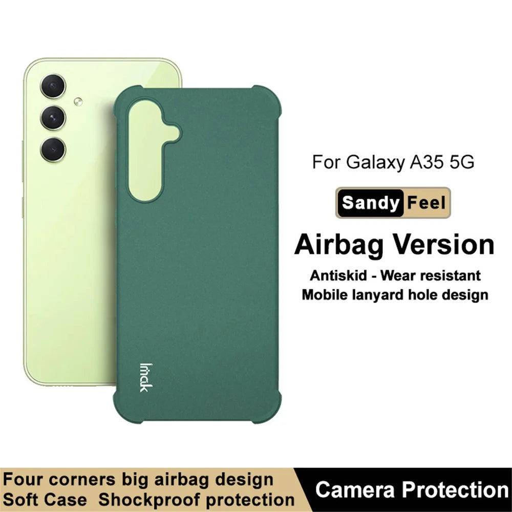 IMAK For Samsung Galaxy A35 5G Matte TPU Case Anti-drop Airbag Phone Cover - Green - 2